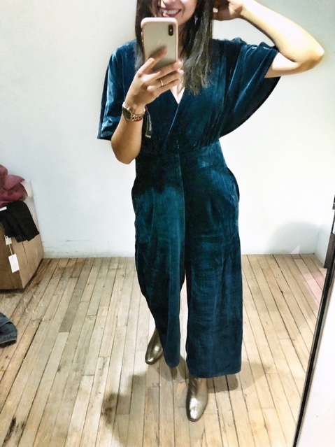 luna velvet jumpsuit