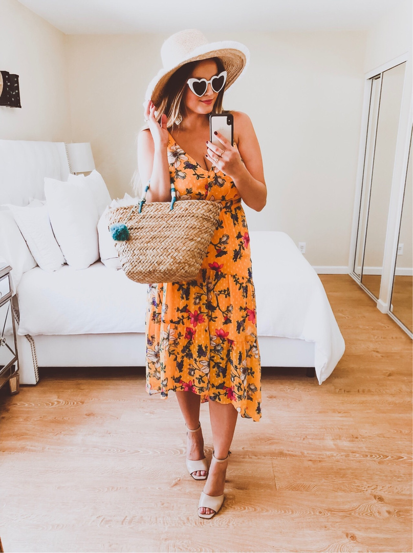 Love wearing yellow lately! Such a happy color ☀️☀️☀️ #shopthelook #yellowdress #mididress #summerstyle