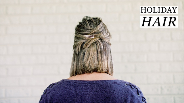 A Simple Holiday Hair Tutorial for Short Hair   #MyShopStyle #ShopStyle