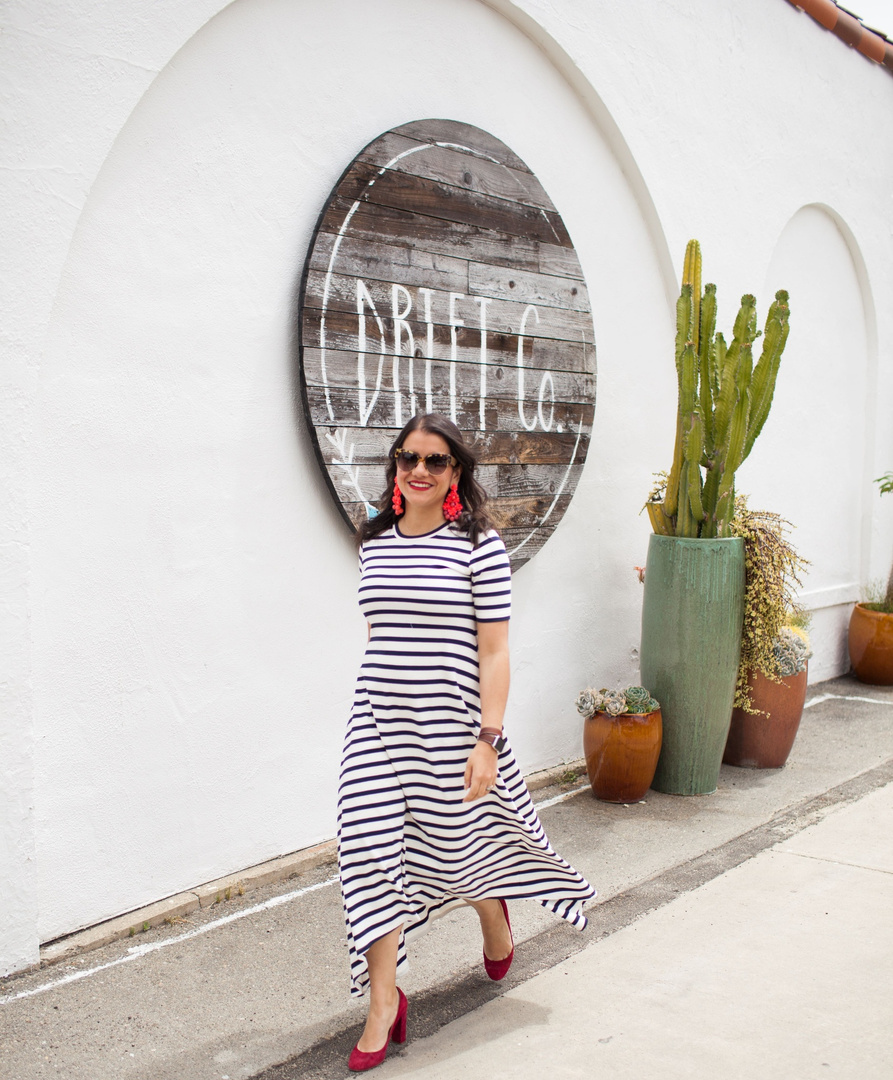 j crew striped knit maxi dress