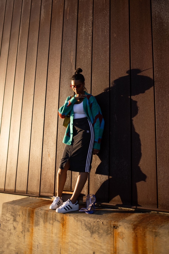 Look by Davonna McClendon featuring Recycled Polyester Midi Track Skirt