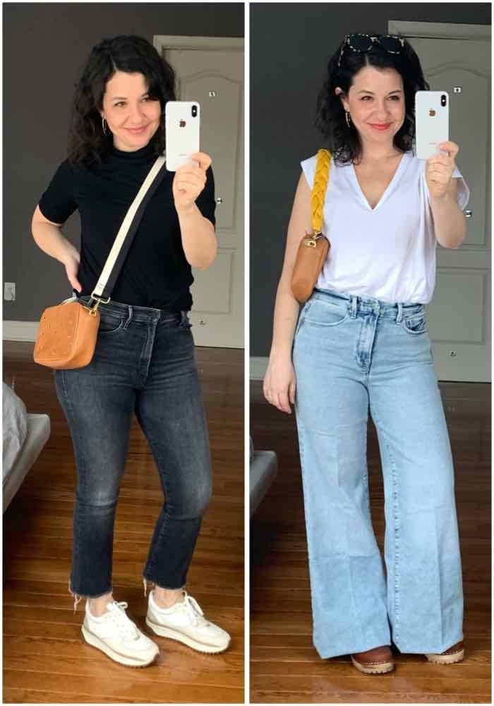 Fashion Look Featuring Clare Vivier Shoulder Bags and Good American Classic  Jeans by themomedit - ShopStyle