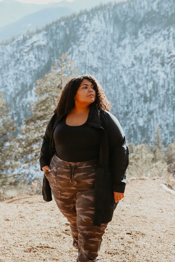 Fashion Look Featuring Athleta Plus Size Pants and Athleta Plus Size  Jackets by themomedit - ShopStyle