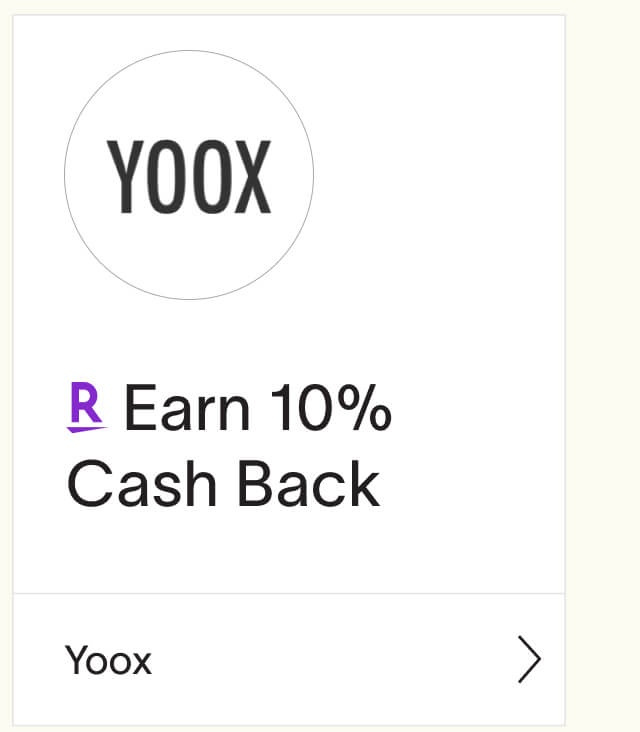 Yoox 10% CashBack