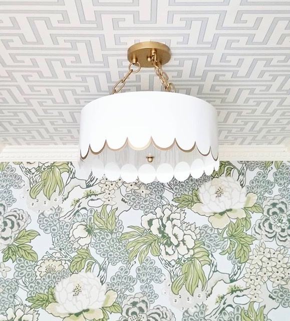 eloise glossy scalloped ceiling fixture