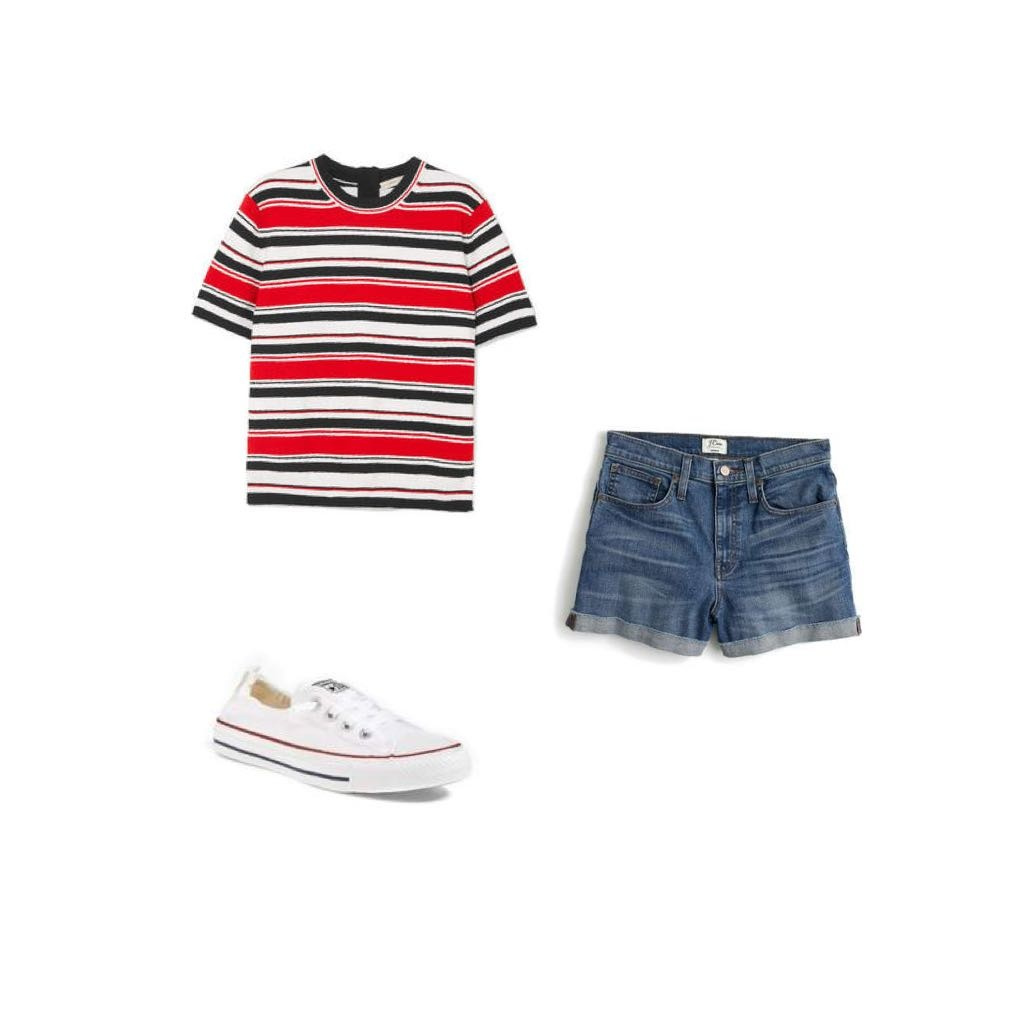 Fashion Look Featuring J.Crew Shorts and Converse Sneakers & Athletic ...