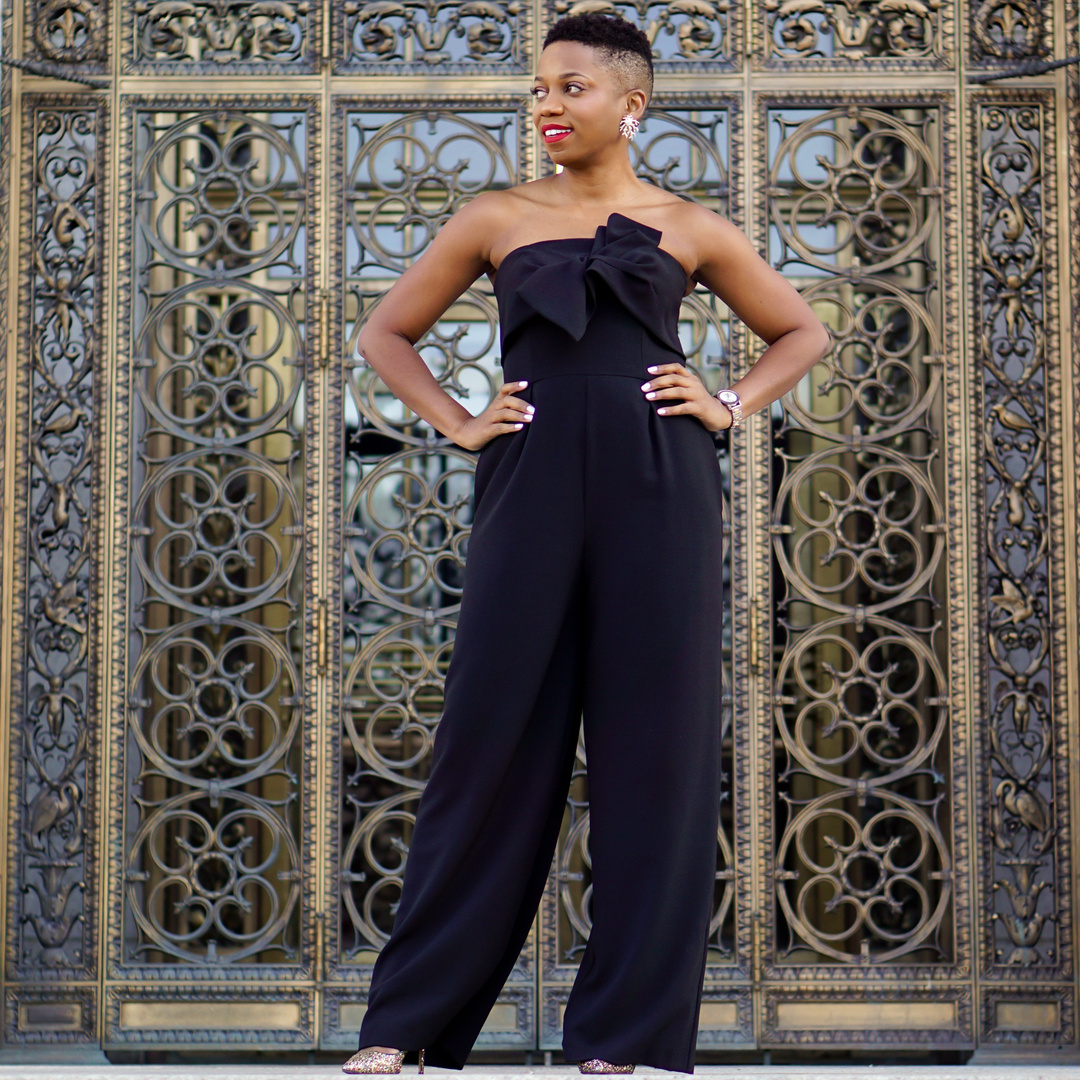 The most versatile black jumpsuit #Nordstrom #BlackJumpsuit #Chelsea28 #allblackoutfit