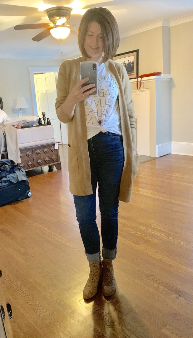 j crew open front cardigan