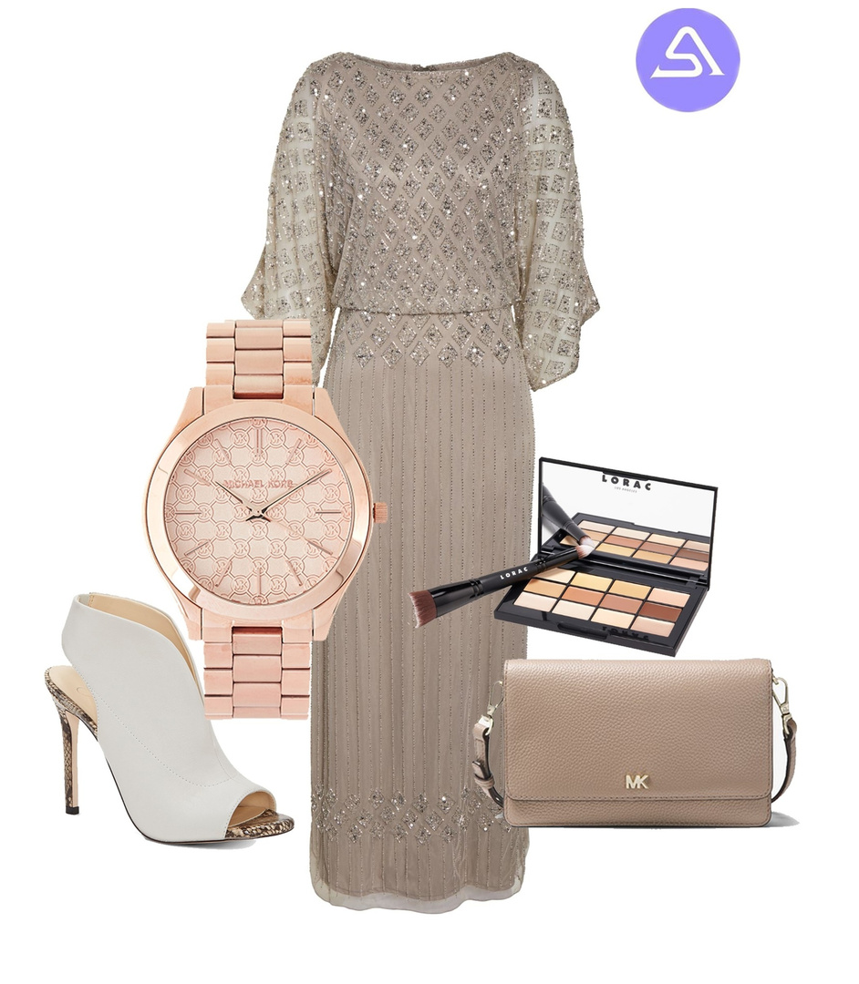 diamond motif mesh blouson gown pisarro nights