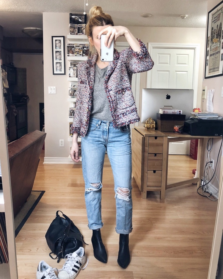 Fashion Look Featuring Levi's Distressed Jeans and Madewell T-shirts by ...