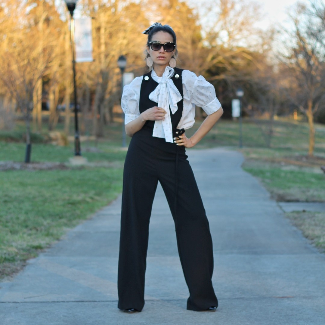 SHEIN PETITE Solid Button Front White Shirt