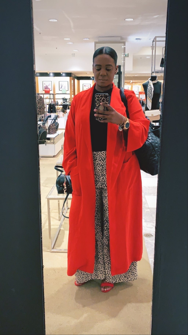 Look by amerikabstyleme featuring Asos Tall ASOS DESIGN Tall duster coat with faux shell trim-Red