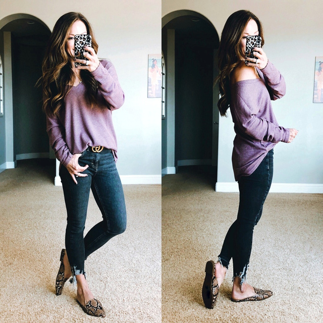 Fashion Look Featuring Express Mules & Clogs and Time and Tru Skinny