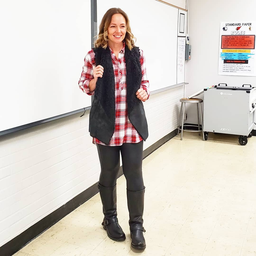 Look by everydayteacherstyle featuring The Frye CompanyThe Frye Company Veronica Slouch 2