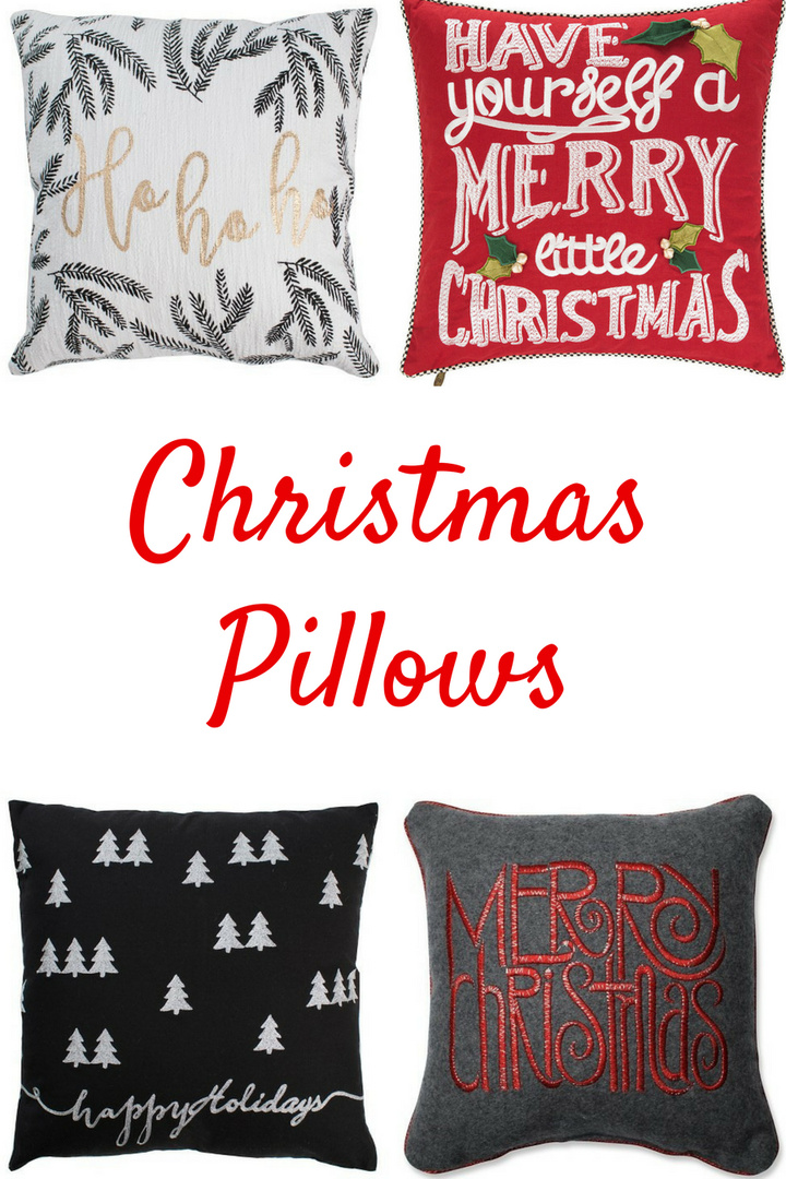 black and white christmas pillows