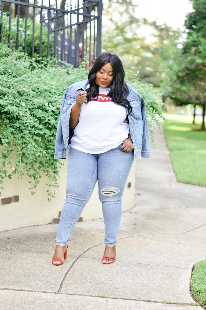 Fashion Look Featuring Levi's Denim Jackets and Levi's Plus Size Tops ...