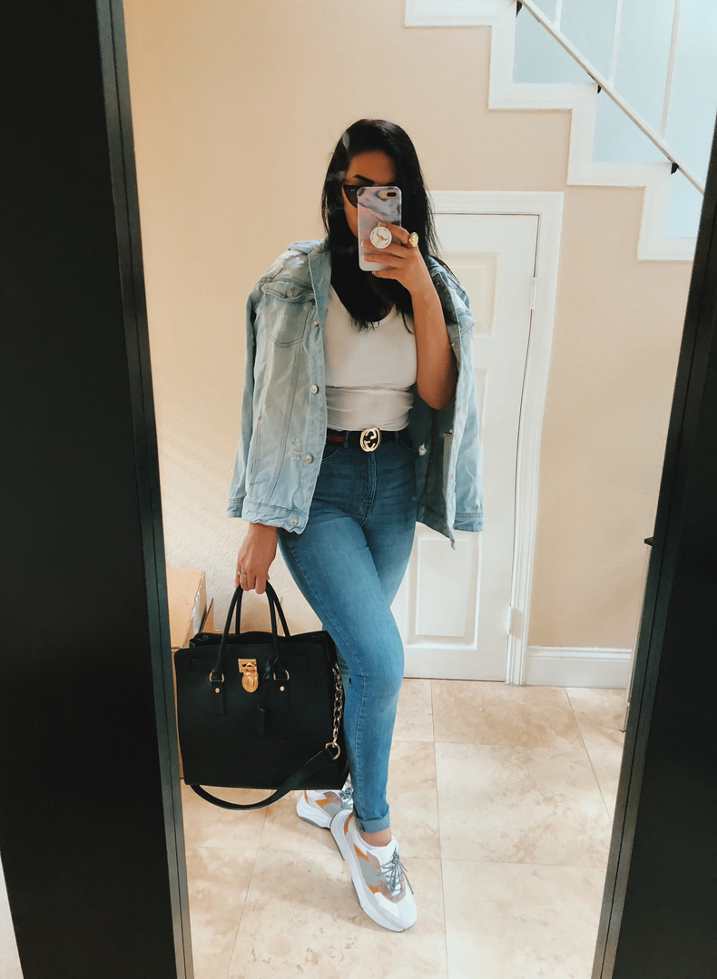 Fashion Look Featuring H&M Denim Jackets and H&M Denim by Mrsellazeini