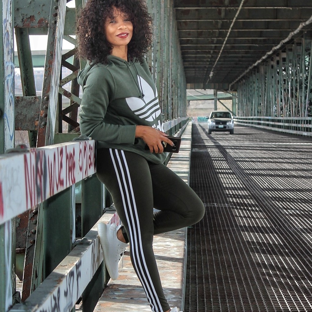 Oversized Adidas hoodie makes the perfect athleisure look. #ShopStyle #shopthelook #WeekendLook #TravelOutfit #MyShopStyle #adidas #3stripes