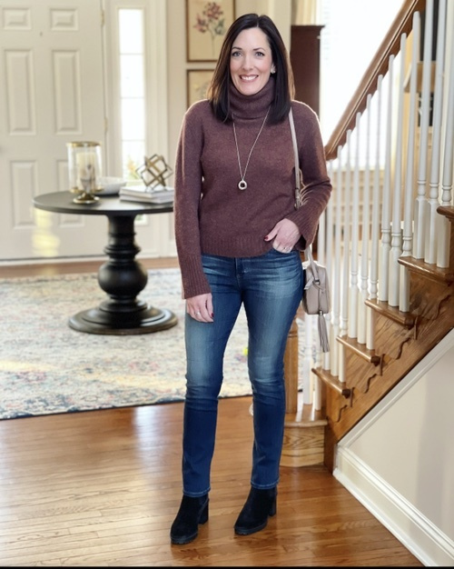 Fashion Look Featuring AG Jeans Straight Denim and Vince Boots by ...