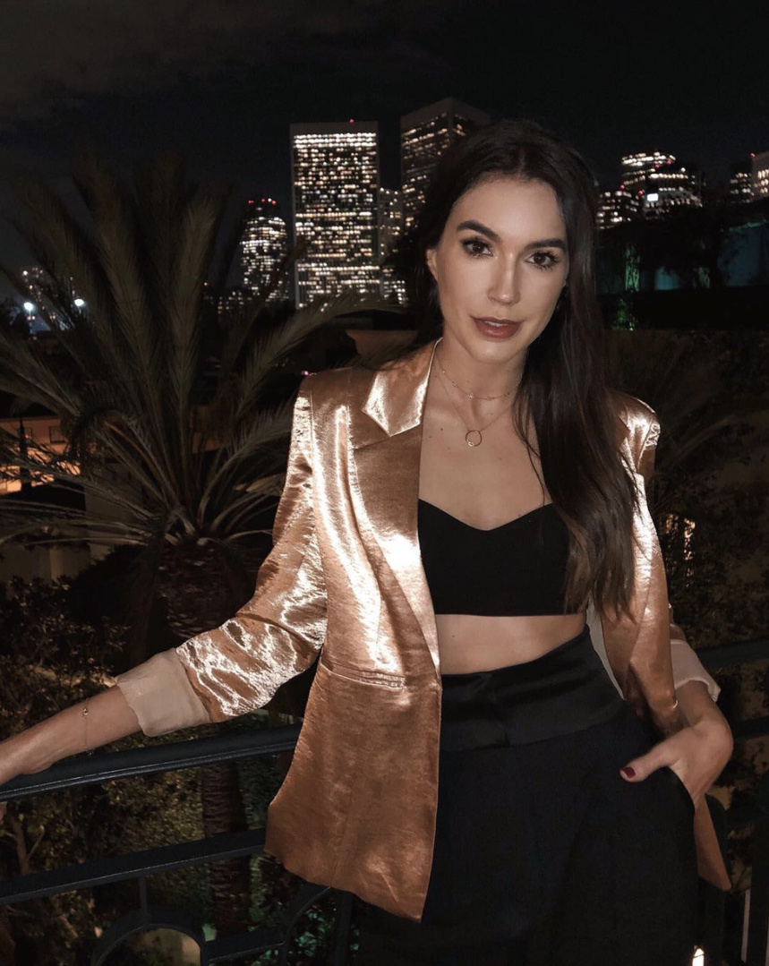 Last night ✨ #shopthelook #wearitloveit #getthelook #todaysdetails #currentlywearing #fallfashion #ootd #jetsetdiaries #milly #croptop #gold #blazer #lookoftheday #mylook #nightout