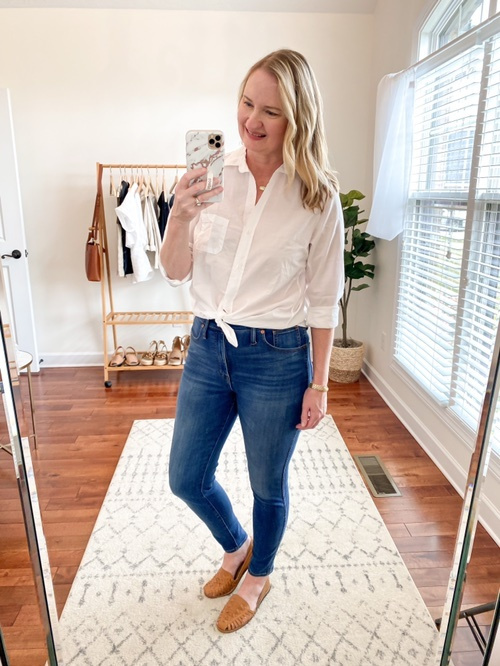 Fashion Look Featuring Grayson Tops And Madewell Skinny Jeans By 