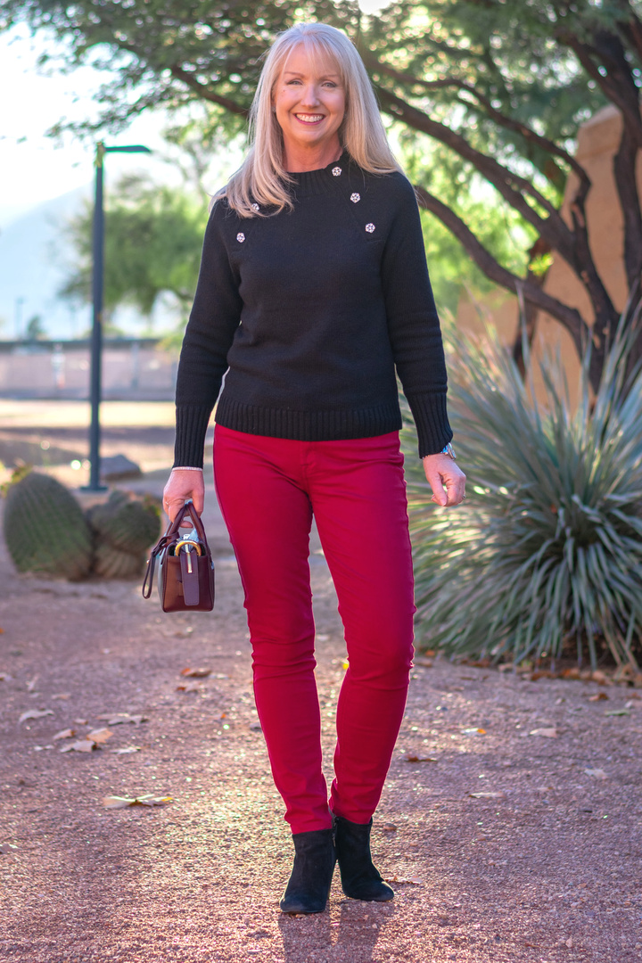 j crew crewneck sweater with jeweled buttons