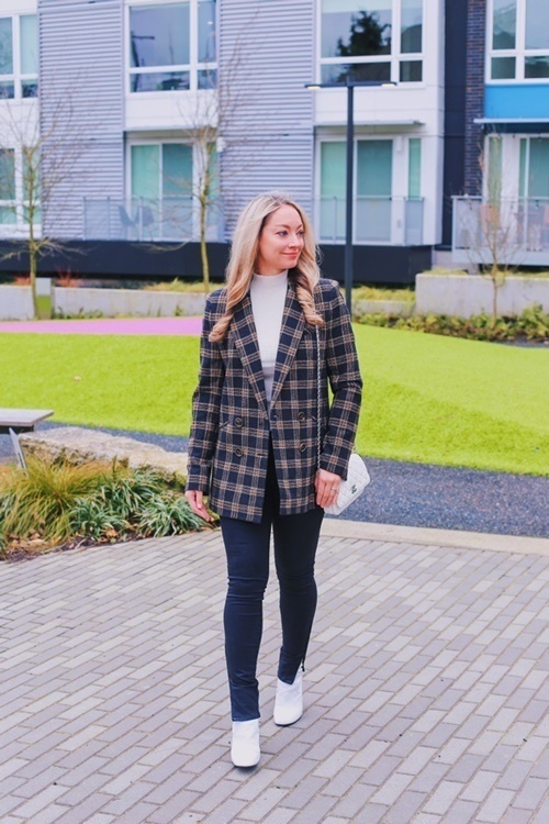 veronica beard plaid blazer