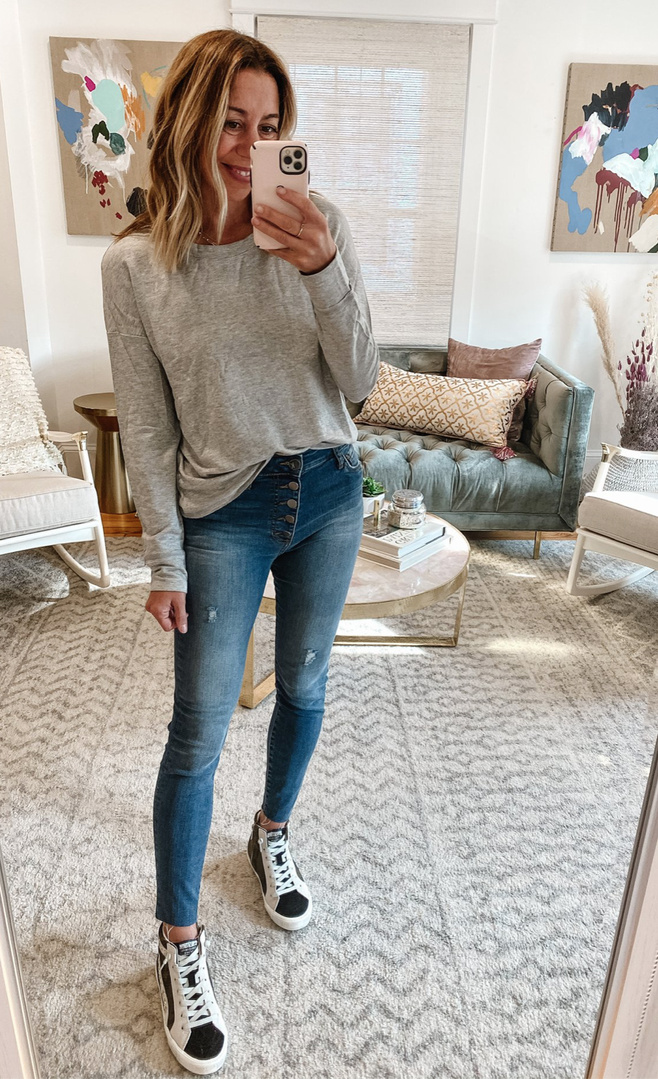 Fashion Look Featuring Social Threads Sneakers & Athletic Shoes and KUT  from the Kloth Distressed Jeans by themotherchic - ShopStyle