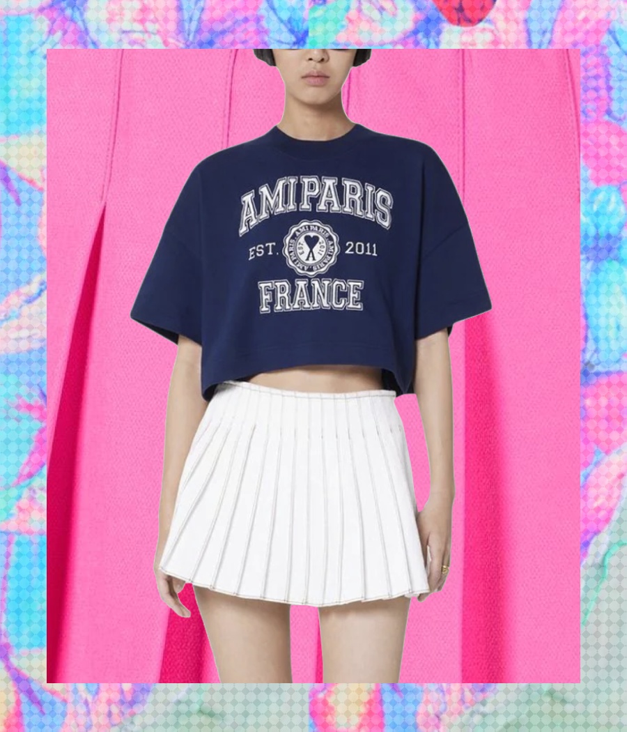 FARFETCH+AMI Paris High-Waisted Pleated Mini Skirt